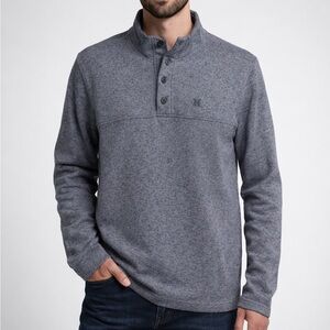 Hurley Buckle Exclusive Gray Knit Quarter-Snap Pullover Men’s Sweater
